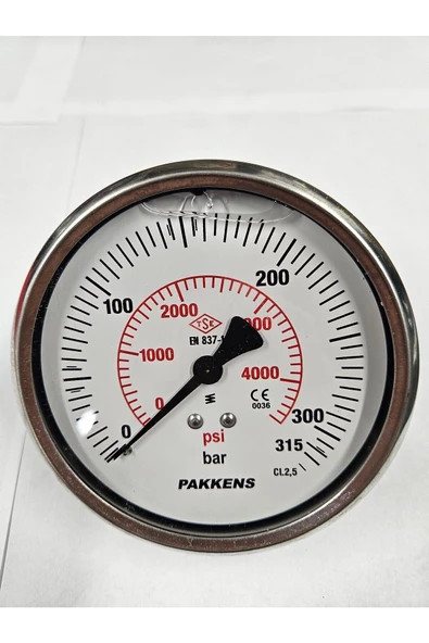 ÇAP 100 PANO TİP 315 BAR GLİSERİNLİ MANOMETRE - PAKKENS ürün görseli 1
