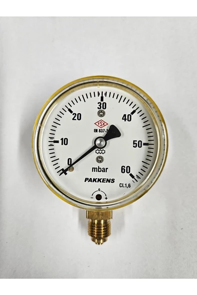 ÇAP 63 ALTTAN 60 MBAR DİYAFRAMLI MANOMETRE - PAKKENS ürün görseli 1