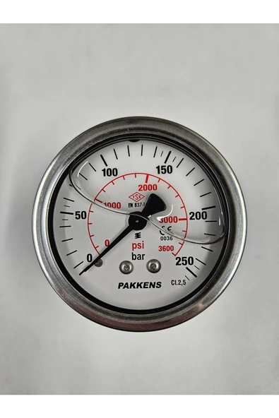 ÇAP 63 PANO TİP 250 BAR GLİSERİNLİ MANOMETRE - PAKKENS ürün görseli 1
