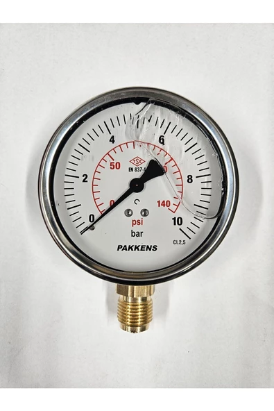 ÇAP 100 ALTTAN 10 BAR GLİSERİNLİ MANOMETRE - PAKKENS ürün görseli 1