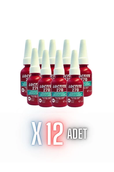 Loctite 270 - 10ml | Vida Gevşemezlik | Yüksek Mukavemet 12 Adet ürün görseli 1