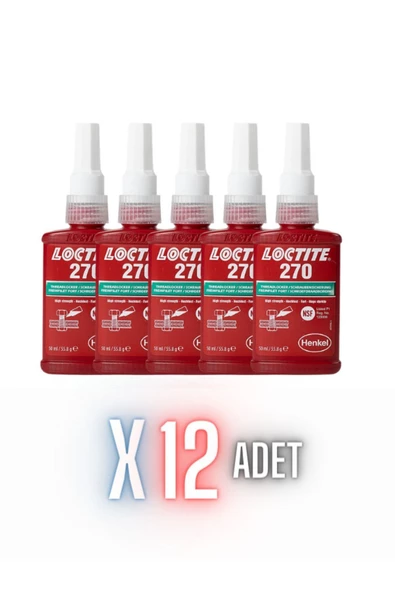 Loctite 270 - 50ml  Vida Gevşemezlik  Yüksek Mukavemet 12 Adet ürün görseli 1