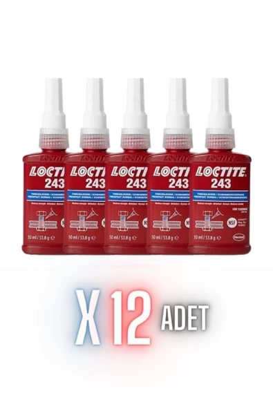 Loctite 243 - 50ml | Vida Gevşemezlik | Orta Mukavemet 12 Adet ürün görseli 1