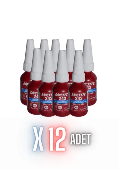 Loctite 243 - 10ml | Vida Gevşemezlik | Orta Mukavemet 12 Adet ürün görseli 1