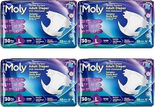 HASTA BEZI MOLY BEL BANTLI 7 DAMLA LARGE 30 LU 4 PAKET ürün görseli 1