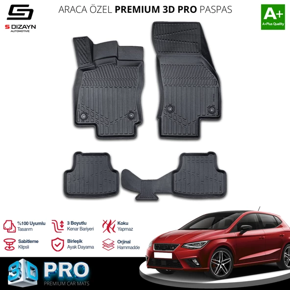 S-Dizayn Seat Leon 3D Pro Havuzlu Paspas 2012-2020 A+ Kalite ürün görseli 1
