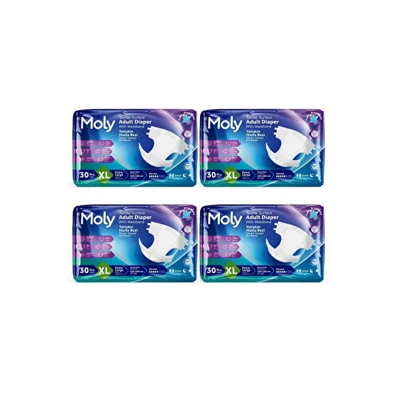 HASTA BEZI MOLY BEL BANTLI 7 DAMLA XLARGE 30 LU 4 PAKET ürün görseli 1