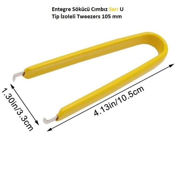 Entegre Sökücü Cımbız Sarı U Tip İzoleli Tweezers 105 mm ürün görseli 1