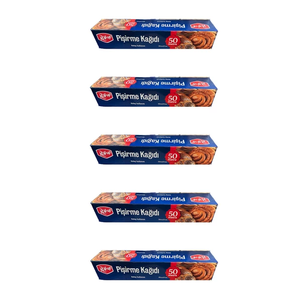 Roll-Up Beyaz Yağlı Fırın Tepsi Pişirme Kızartma Kağıdı - 37 Cm. x 50 Metre - 5 Adet ürün görseli 1