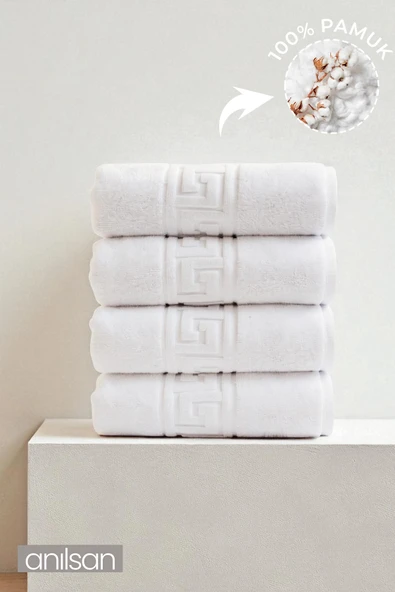 4'lü Greek El Havlusu - 50x90 Cm, 225 Gr, %100 Pamuk, Spa Ve Otel Havlusu ürün görseli 1