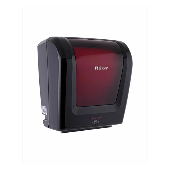 Flosoft F047 Sensörlü Fotoselli Hareketli Rulo Kağıt Havlu Dispanseri Makinesi - 21 Cm. - Siyah ürün görseli 1