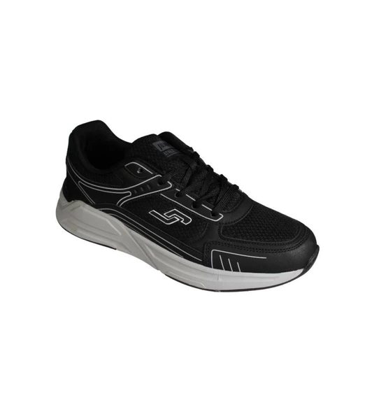 JUMP Erkek Gri Siyah Kalın Taban Fileli Memory iç taban Sneaker Spor Ayakkabı ürün görseli 1
