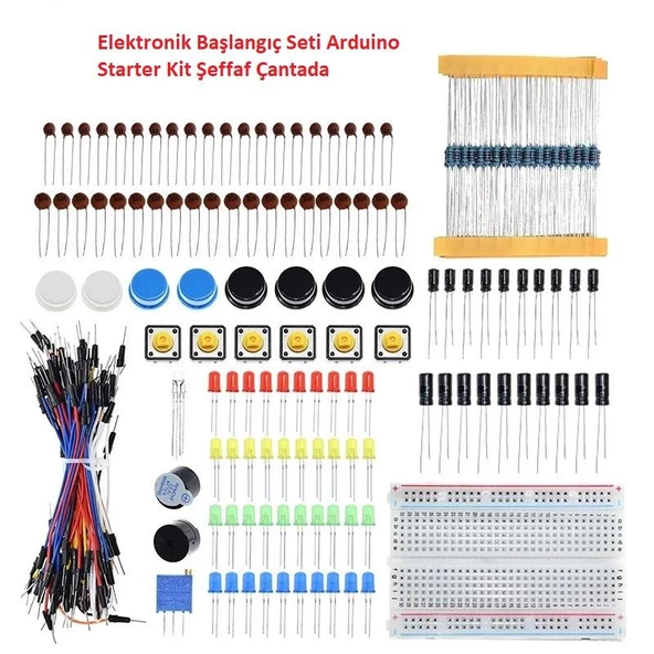 Elektronik Başlangıç Seti Arduino Starter Kit Şeffaf Çantada ürün görseli 1