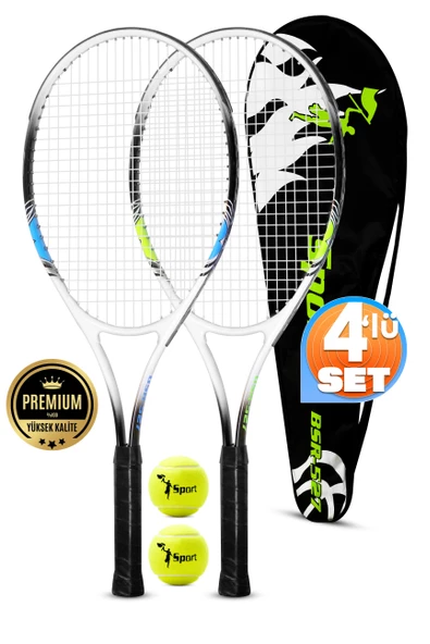 4lü SET Deluxe 27 İnç 2 Tenis Raketi Seti 2 Top Çantalı Yetişkin Tennis Racket L2 Grip 68 cm 527 ürün görseli 1