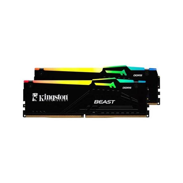 KINGSTON 64GB DDR5 6400MHZ CL32 RGB DUAL KIT PC RAM BEAST EXPO KF564C32BBEAK2-64TR ürün görseli 1