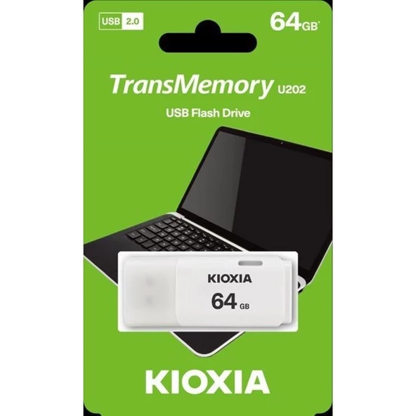KIOXIA LU202W064GG4 64GB USB 2.0 Beyaz USB Bellek ürün görseli 1