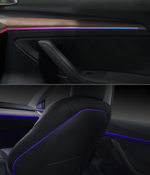 TESLA MODEL Y IÇIN AMBIANS AYDINLATMA SET - Resim 4