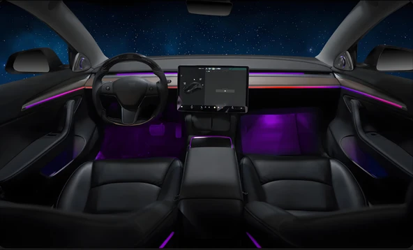 TESLA MODEL Y IÇIN AMBIANS AYDINLATMA SET - Resim 7