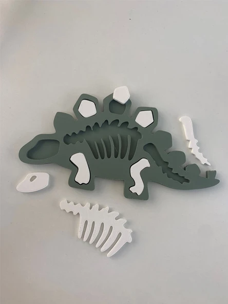 Stegosaurus  Dinazor Çocuk Okul Kreş Eğitici Öğretici Sevimli Puzzle ürün görseli 1