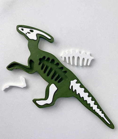 Parasaurolophus Dinazor Çocuk Okul Kreş Eğitici Öğretici Sevimli Puzzle ürün görseli 1