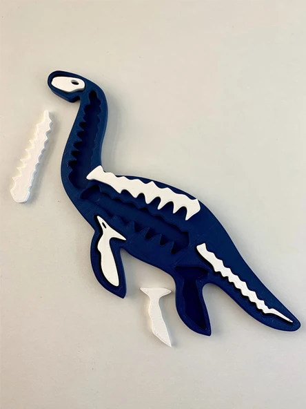 Plesiosaurus Dinazor Çocuk Okul Kreş Eğitici Öğretici Sevimli Puzzle ürün görseli 1