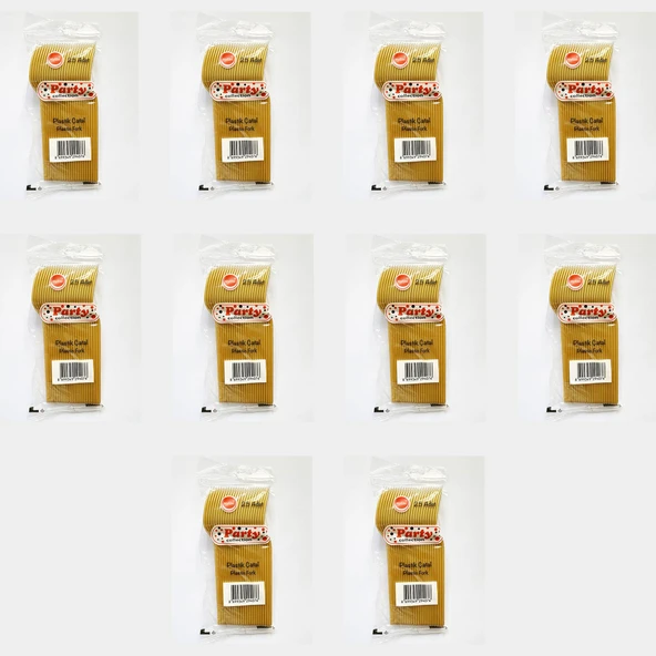 Plastik Gold Altın Renkli Lüx Parti Doğum Günü Çatal - 18 Cm. - 250 Adet ürün görseli 1