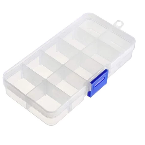 Organizer Malzeme Kutusu 10 Bölmeli Şeffaf PBB040-10 (#1) Setbox 13x7x2,4mm ürün görseli 1