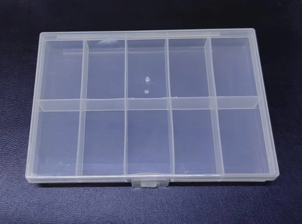 Organizer Malzeme Kutusu 10 Bölmeli Şeffaf PBB040-22 (#31) Setbox 130x90x18mm ürün görseli 1