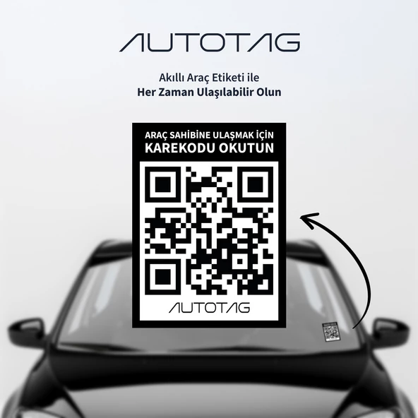 AutoTag Qr Kodlu Akıllı Araç Etiketi - Karekod Numaratör ürün görseli 1