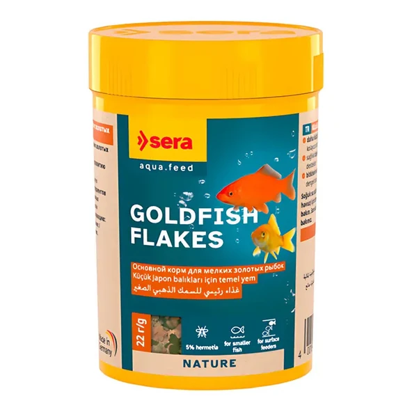 sera goldfish Flakes nature 100 ml 22 g  SKT: 11/2028 Orjinal Kutusunda Bitkisel Pul Balık Yemi ürün görseli 1