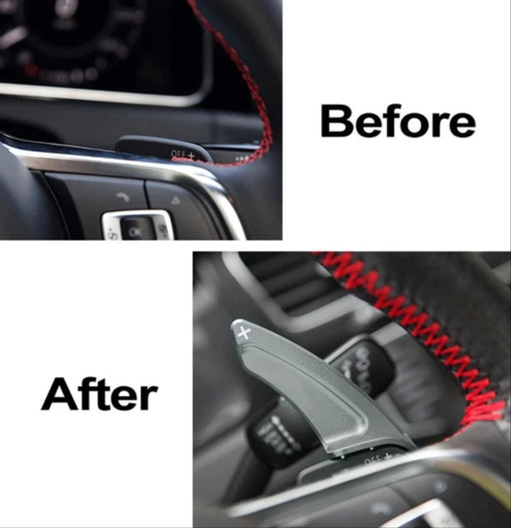 GOLF 7 & TIGUAN 2017+   IÇIN UYUMLU  PADDLE SHIFT - SILVER - Resim 4
