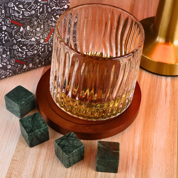 Perlotus Bardak Altlıklı 360° Dönen Viski Bardağı ve Granit Viski Taşı ürün görseli 1