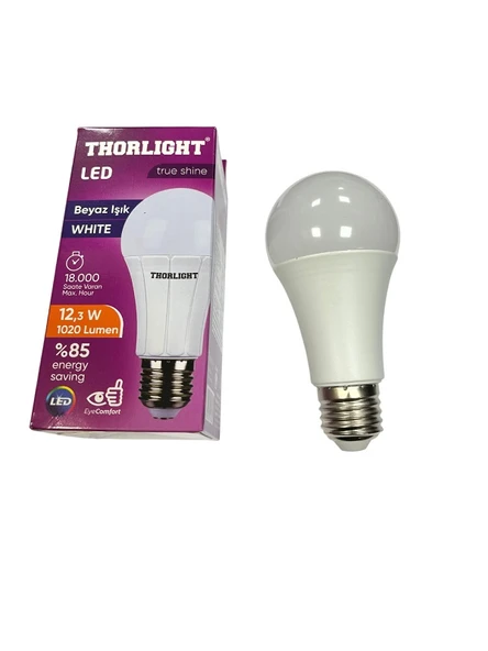 THORLIGHT 12,3 WATT BEYAZ IŞIK LED AMPUL E27 DUY ürün görseli 1