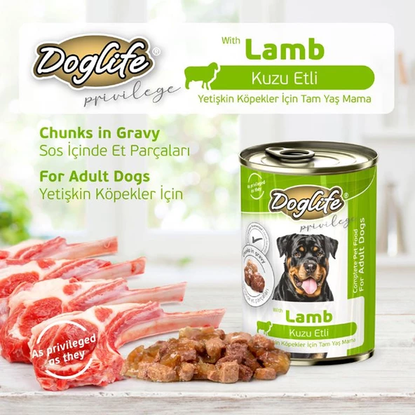 DLF12-Doglife Kuzulu Köpek Konserve 400 Gr ürün görseli 1