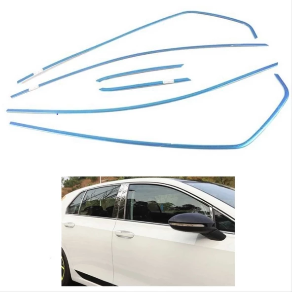GOLF 8 IÇIN UYUMLU CAM NIKELAJI UST (6 PARÇA) ürün görseli 1