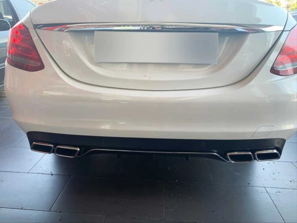 W205 C SERISI IÇIN SILVER DIFUZOR & EGZOZ SETI (NORMAL SEDAN) - SILVER EGZOZ ILE ürün görseli 1