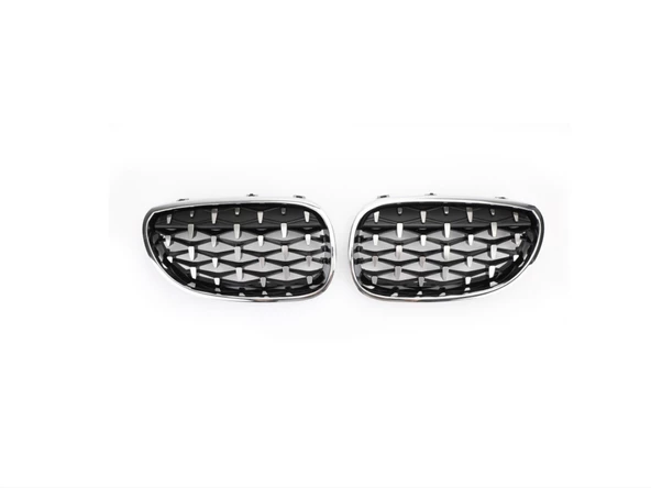 5 SERISI E60 2004-2009 IÇIN UYUMLU DIAMOND PANJUR (BÖBREK) KROM ÇERÇEVE ürün görseli 1