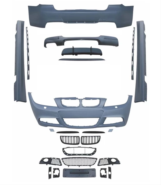 3 SERISI E90 2005-2008 İÇİN UYUMLU LCI M-TECH BODY KIT (ÖN-ARKA-YAN-PANJUR) ürün görseli 1
