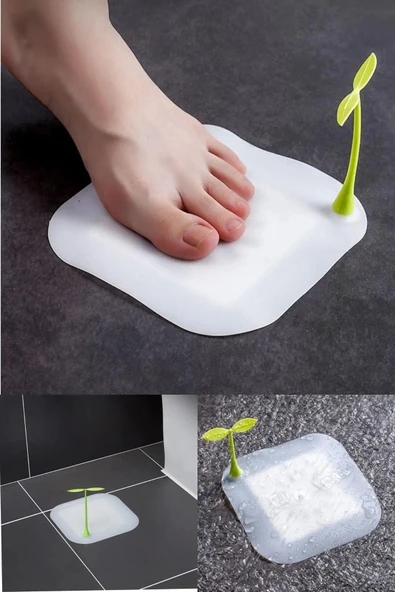 Gider Kötü Koku Önleyici Palmiye Lavabo Gider Kapatıcı Banyo Küvet Süzgeç Kapatma Beyaz Renk ürün görseli 1