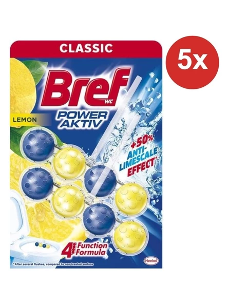 Bref Kokulu Tuvalet Temizleyicisi - Power Aktiv Limon - 5 Adet ürün görseli 1