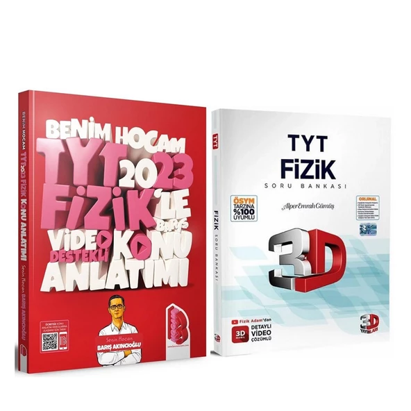 Benim Hocam 2023 TYT Fizik Konu ve 3D Soru Bankası Seti 2 Kitap ürün görseli 1
