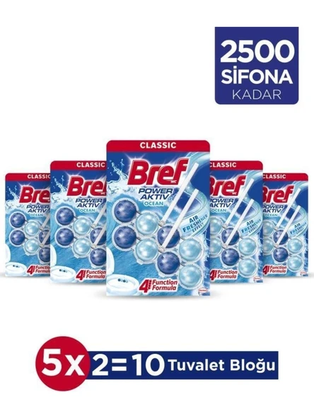 Bref Wc Power Aktiv Duopack Katı Tuvalet Bloğu Okyanus, 5 x 2'li Paket ürün görseli 1