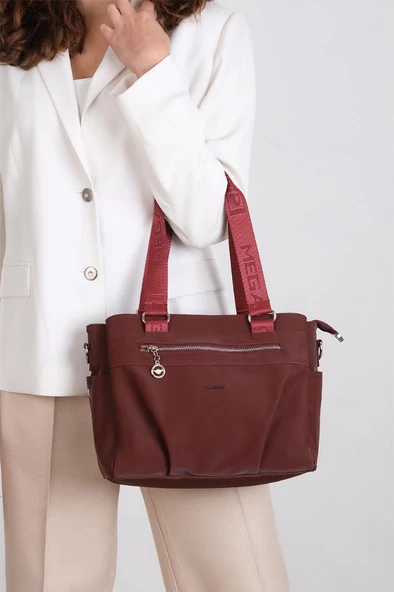 Kadın Omuz Çantası Saten Kumaş 35*25 Cm Çapraz Askılı Postacı Çanta Mega Bag Vegan Deri Kol Çantası ürün görseli 1