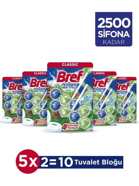 Bref Wc Power Aktiv Duopack Katı Tuvalet Bloğu Çam, 5 x 2'li Paket ürün görseli 1