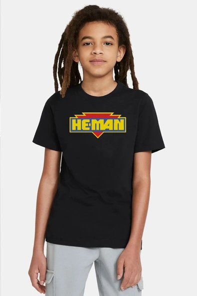 He Man Logo Siyah Çocuk Tshirt ürün görseli 1