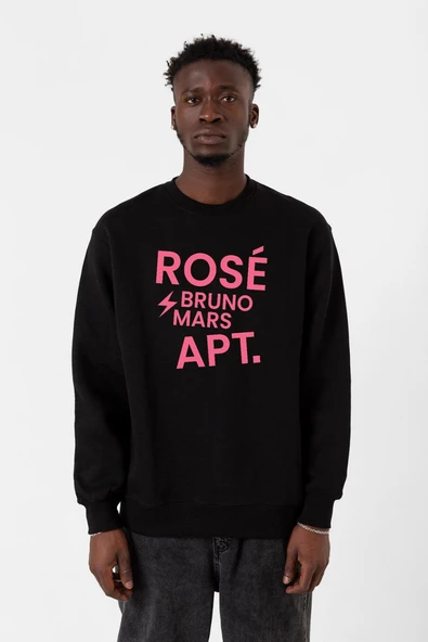 BLACKPINK ROSE BRUNO MARS APT Siyah Erkek 2ip Sweatshirt ürün görseli 1