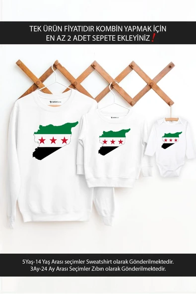 Suriye Yeni Bayrak Baba Oğul Kız (TEK ÜRÜN FİYATIDIR KOMBİN YAPMAK İÇİN EN AZ 2 ADET SEPETE EKLEYİNİZ) ürün görseli 1