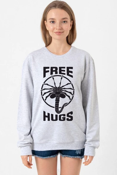 Free Facehugger Hugs Grimelanj Kadın 2ip Sweatshirt ürün görseli 1