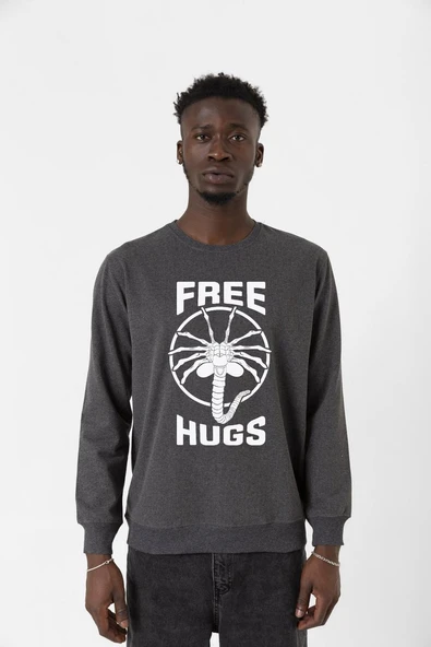 Free Facehugger Hugs Füme Erkek 2ip Sweatshirt ürün görseli 1