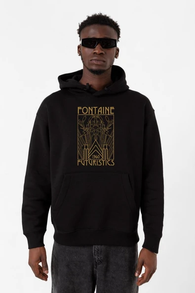 Bioshock Fontaine Futuristics Siyah Erkek 3ip Kapşonlu Sweatshirt ürün görseli 1
